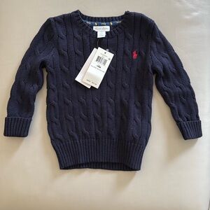 Polo Navy Blue Sweater Size 18M NWT